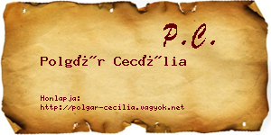 Polgár Cecília névjegykártya
